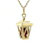 Fashion Gouden lantaarn hanger met bloedkoraal 14 krt Gouden Hanger Met Edelsteen