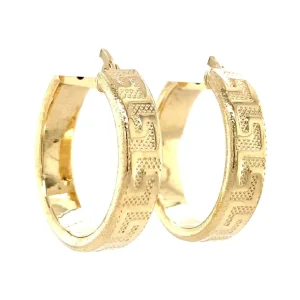 Discount Gouden meander oorringen 14 krt Oorringen