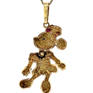 Best Gouden Minnie Mouse hanger met robijn, saffier en diamant 14 krt Gouden Hanger Met Edelsteen
