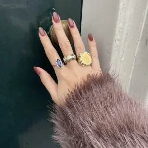 Outlet Gouden munt ring 14 krt Gouden Ringen