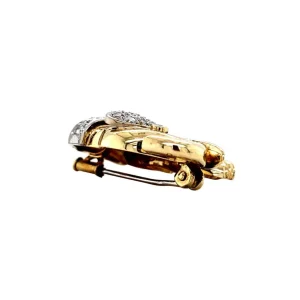 New Gouden olifant broche met diamant 14 krt Broches