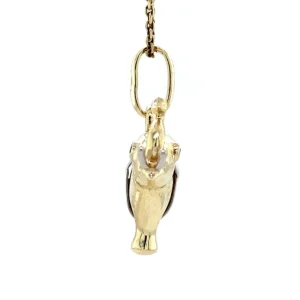 Online Gouden olifant hanger met saffier 14 krt Gouden Hanger Met Edelsteen