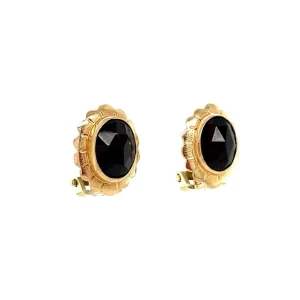 Clearance Gouden oorclips met granaat 14 krt Oorbellen Met Edelsteen