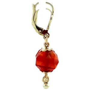 Online Gouden oorhangers met carneool 14 krt Oorbellen Met Edelsteen