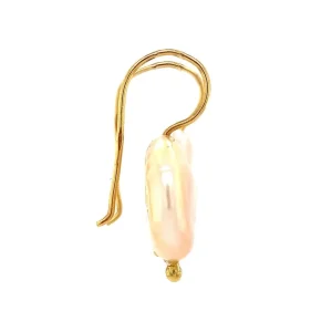 Fashion Gouden oorhangers met parel 14 krt Oorbellen Met Edelsteen