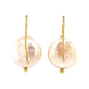 Fashion Gouden oorhangers met parel 14 krt Oorbellen Met Edelsteen