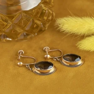 Best Gouden oorhangers met rookkwarts 14 krt Oorbellen Met Edelsteen