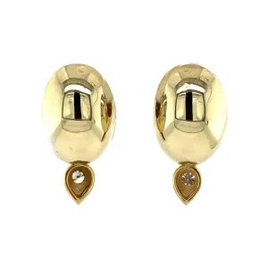 New Gouden oorringen met diamant 14 krt Oorbellen Met Edelsteen