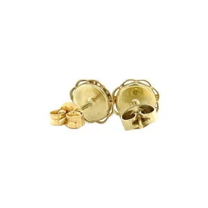 Hot Gouden oorstekers met bloedkoraal 14 krt Oorstekers | Oorbellen Met Edelsteen