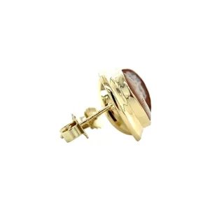 Best Gouden oorstekers met camee 14 krt Oorstekers | Oorbellen Met Edelsteen
