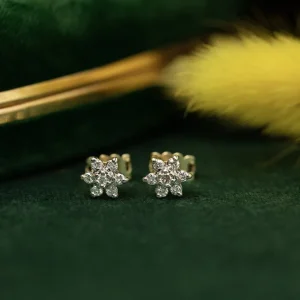 Online Gouden oorstekers met diamant 14 krt Oorstekers | Oorbellen Met Edelsteen