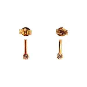 Clearance Gouden oorstekers met diamant 14 krt/900 Oorstekers | Oorbellen Met Edelsteen