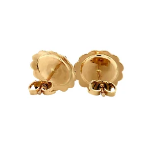 Sale Gouden oorstekers met granaat 14 krt Oorstekers | Oorbellen Met Edelsteen