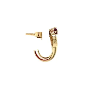 Best Gouden oorstekers met robijn en diamant 14 krt Oorstekers | Oorbellen Met Edelsteen