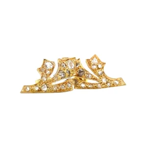 Hot Gouden oorstekers met roosdiamant 14 krt Oorstekers | Oorbellen Met Edelsteen