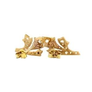Hot Gouden oorstekers met roosdiamant 14 krt Oorstekers | Oorbellen Met Edelsteen