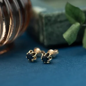 Outlet Gouden oorstekers met saffier 14 krt Oorstekers | Oorbellen Met Edelsteen