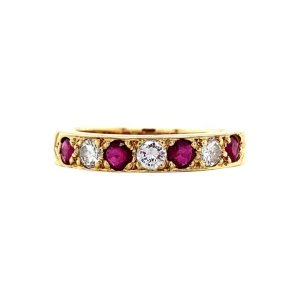 New Gouden rijring met robijn en diamant 18 krt Diamanten Ringen | Ringen Met Edelsteen