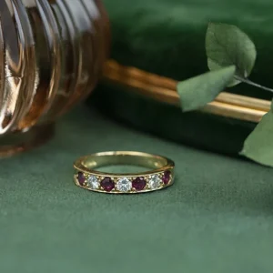 New Gouden rijring met robijn en diamant 18 krt Diamanten Ringen | Ringen Met Edelsteen