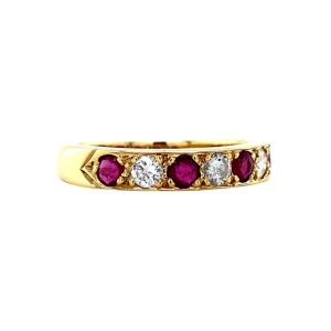 New Gouden rijring met robijn en diamant 18 krt Diamanten Ringen | Ringen Met Edelsteen