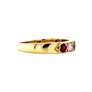 New Gouden rijring met robijn en diamant 18 krt Diamanten Ringen | Ringen Met Edelsteen