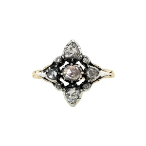 Online Gouden ring met roosdiamant 14 krtt/925 Diamanten Ringen