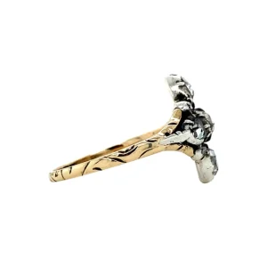 Online Gouden ring met roosdiamant 14 krtt/925 Diamanten Ringen
