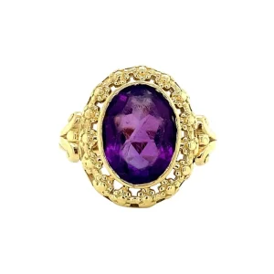 Outlet Gouden ring met amethist 14 krt Ringen Met Edelsteen
