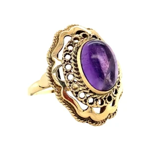Clearance Gouden ring met amethist 14 krt Ringen Met Edelsteen