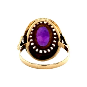 Hot Gouden ring met amethist 14 krt Ringen Met Edelsteen