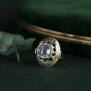 Hot Gouden ring met aquamarijn 14 krt Ringen Met Edelsteen