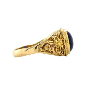 Sale Gouden ring met blauw glas 18 krt Ringen Met Edelsteen