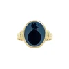 New Gouden ring met blauwe laagsteen 14 krt Ringen Met Edelsteen