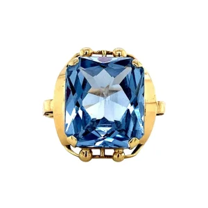 Discount Gouden ring met blauwe spinel 14 krt Ringen Met Edelsteen