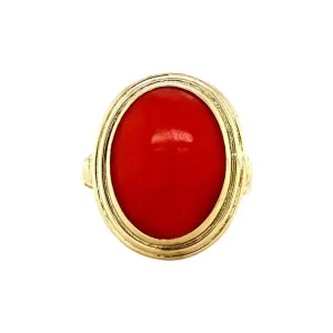 Sale Gouden ring met bloedkoraal 14 krt Ringen Met Edelsteen