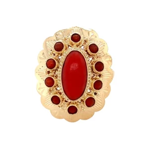 Sale Gouden ring met bloedkoraal 14 krt Ringen Met Edelsteen