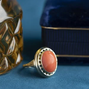 Discount Gouden ring met bloedkoraal 14 krt Ringen Met Edelsteen
