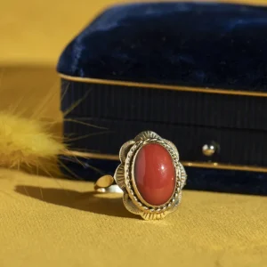 Clearance Gouden ring met bloedkoraal 14 krt Ringen Met Edelsteen