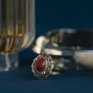 Sale Gouden ring met bloedkoraal 14 krt Ringen Met Edelsteen