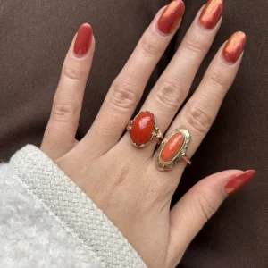 Online Gouden ring met bloedkoraal 14 krt Ringen Met Edelsteen