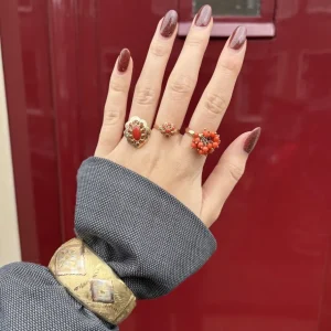 Sale Gouden ring met bloedkoraal 14 krt Ringen Met Edelsteen