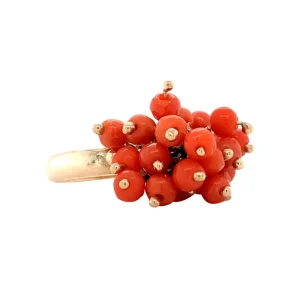 Sale Gouden ring met bloedkoraal 14 krt Ringen Met Edelsteen