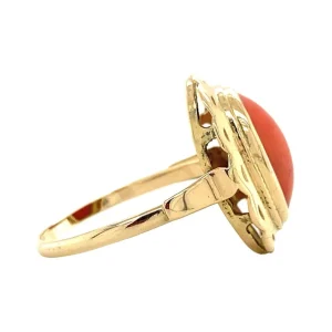 Fashion Gouden ring met bloedkoraal 14 krt Ringen Met Edelsteen