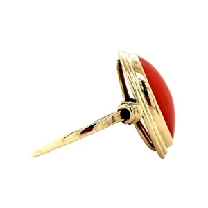 Sale Gouden ring met bloedkoraal 14 krt Ringen Met Edelsteen