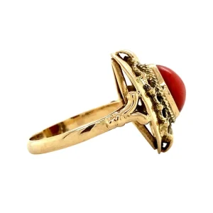 Fashion Gouden ring met bloedkoraal 14 krt Ringen Met Edelsteen