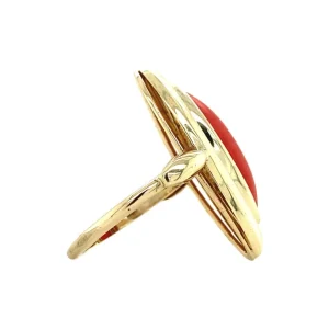 Sale Gouden ring met bloedkoraal 14 krt Ringen Met Edelsteen