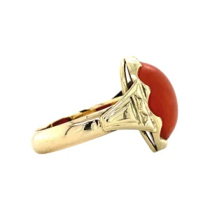 Discount Gouden ring met bloedkoraal 14 krt Ringen Met Edelsteen