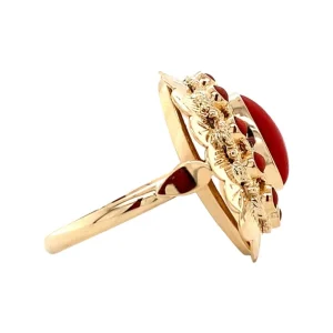 Sale Gouden ring met bloedkoraal 14 krt Ringen Met Edelsteen