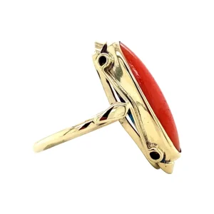 Sale Gouden ring met bloedkoraal 14 krt Ringen Met Edelsteen