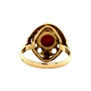 Fashion Gouden ring met bloedkoraal 14 krt Ringen Met Edelsteen
